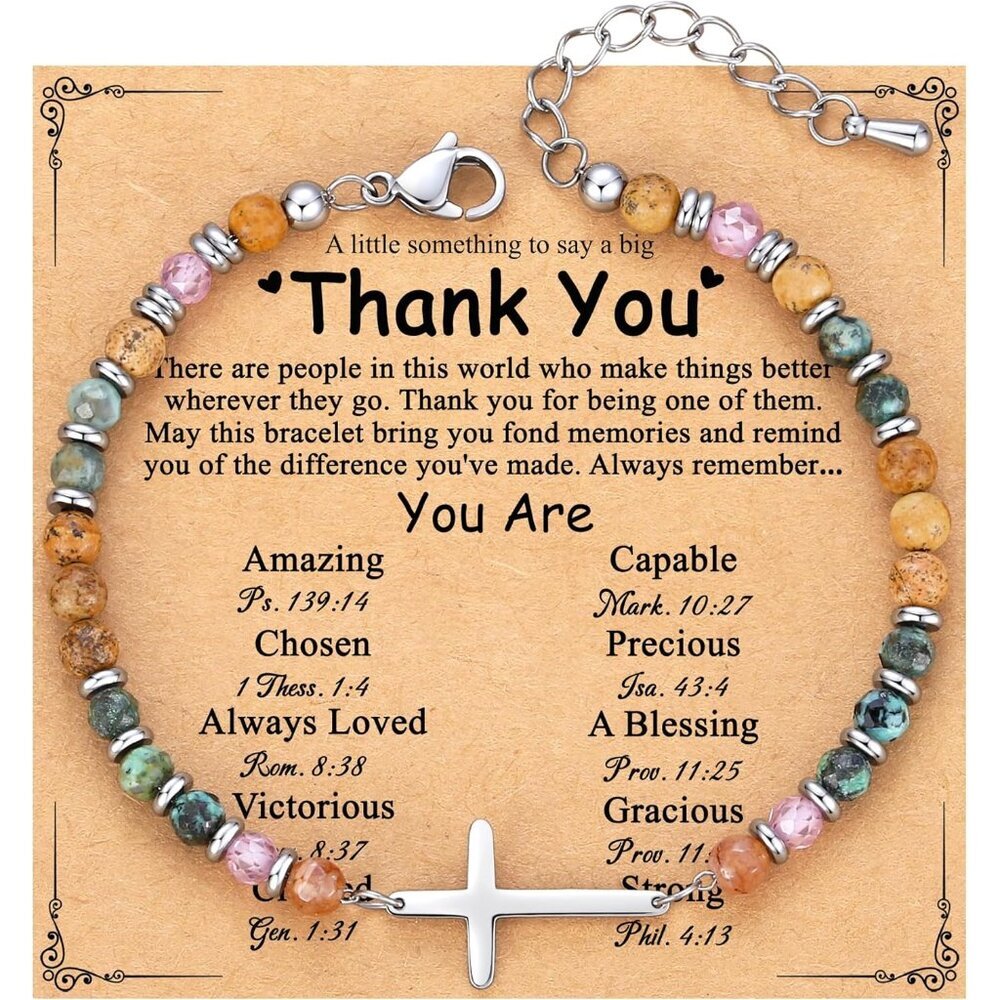 Christian Cross Bracelet for Women, Stocking Stuffers for Women, Confirmation Ba